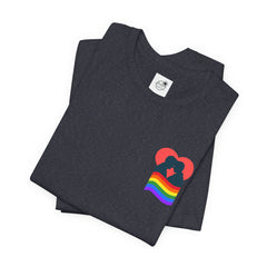 Pride Heart Pocket Tee — Rainbow LGBTQ+ Short Sleeve T-Shirt