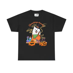 Halloween Witchy Samoyed — Cute Spooky Pumpkin Cauldron Tee