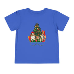 Toddler Tee — Cute Christmas Family Pets Under Festive Tree Holiday Shirt