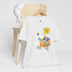 "Ohwoooo happy day!"  Happy Dog with treat delivery T‑Shirt — Pet Gift
