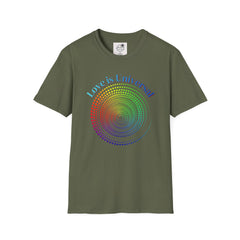 Love Is Universal T-Shirt — Rainbow Spiral Pride Tee