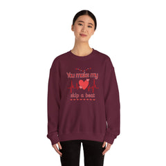 "You Make My Heart Skip a Beat" Crewneck Valentine Sweatshirt