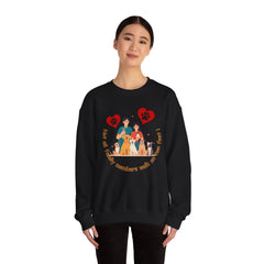 “Not All Family Members Walk on Two Feet” Pet-Loving Graphic Crewneck Sweatshirt