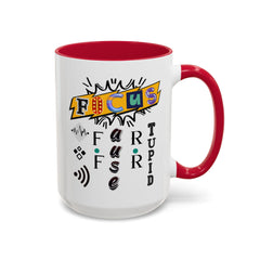Focus Funny Wordplay Mug — Colorful 11oz/15oz Ceramic Coffee Cup