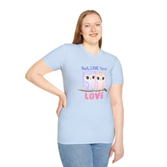 Cute ‘Owl Love You’ Pink & Purple Owls Valentine Tee Shirt