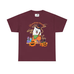 Halloween Witchy Samoyed — Cute Spooky Pumpkin Cauldron Tee