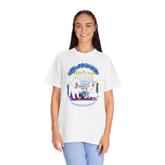 Hanukkah Dog T-Shirt — Cute Menorah & Dreidel Holiday Tee