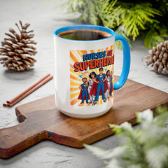 Nurses Are Superheroes Coffee Mug M/F — Colorful 11oz/15oz Gift