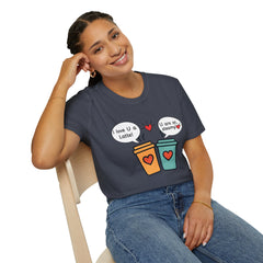 "I love U a Latte" Cute Coffee Pun Tee Couple T-Shirt