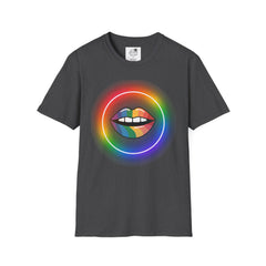 Rainbow Lips T-Shirt — Pride LGBT Neon Circle Graphic Tee