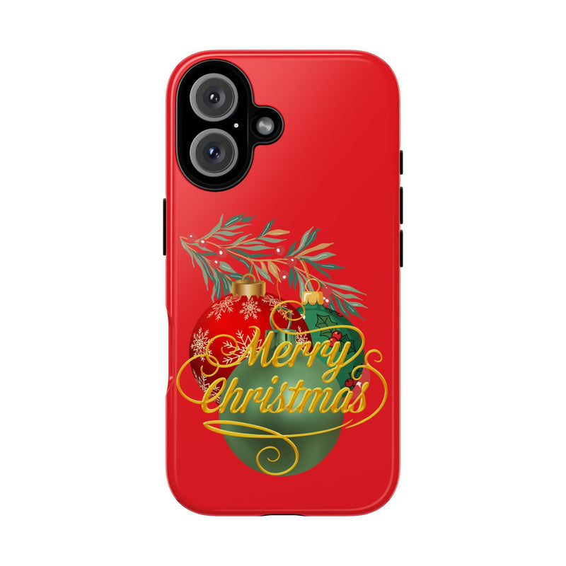 Christmas Ornament Phone Case — Red 'Merry Christmas' Holiday Protection