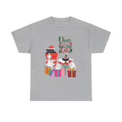 Christmas Cat Gifts T-Shirt — "Dear Santa it Was the Cat" Holiday Tee