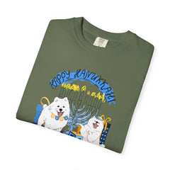 Hanukkah Dog T-Shirt — Cute Menorah & Dreidel Holiday Tee