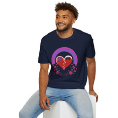 Two Halves Make Us Whole Broken Heart T-Shirt — Cute Split-Heart Couple Tee