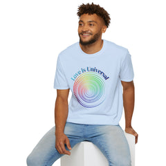 Love Is Universal T-Shirt — Rainbow Spiral Pride Tee