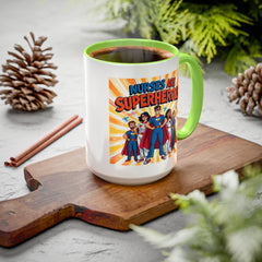 Nurses Are Superheroes Coffee Mug M/F — Colorful 11oz/15oz Gift