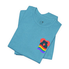 Pride Heart Pocket Tee — Rainbow LGBTQ+ Short Sleeve T-Shirt