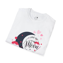 Love You to the Moon T-Shirt – Romantic Moon & Hearts Tee