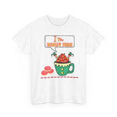 I'm Really Fine Tee — Cute Elf in a coffee cup Graphic T-Shirt