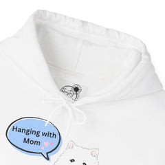 "Hanging with Mom" Cute Dog Graphic Pullover Hoodie