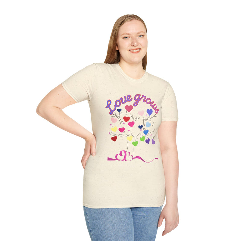 Love Grows Heart Tree T-Shirt — Colorful Heart Family Tee
