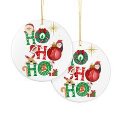 Ho Ho Ho Ceramic Christmas Ornament — Festive Holiday Tree Decoration