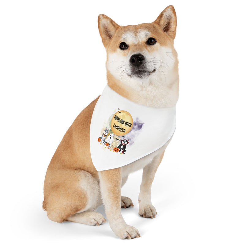 Pet Bandana Collar - Howling with Fun Design
