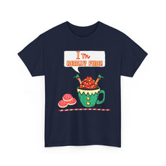 I'm Really Fine Tee — Cute Elf in a coffee cup Graphic T-Shirt