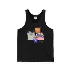 Watch for Cats! Floral Crates & Watering Can Tank Top — Garden Bouquet Summer Tank