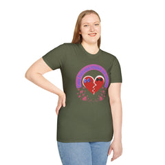 Two Halves Make Us Whole Broken Heart T-Shirt — Cute Split-Heart Couple Tee