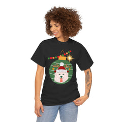 Christmas Samoyed Unisex Heavy Cotton Tee Customizable