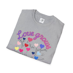 Love Grows Heart Tree T-Shirt — Colorful Heart Family Tee