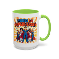 Nurses Are Superheroes Coffee Mug M/F — Colorful 11oz/15oz Gift
