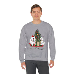 Christmas Samoyed Dogs Sweatshirt - Festive Tree & Gifts Holiday Crewneck