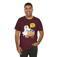 "Ohwoooo happy day!"  Happy Dog with treat delivery T‑Shirt — Pet Gift