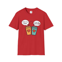 "I love U a Latte" Cute Coffee Pun Tee Couple T-Shirt