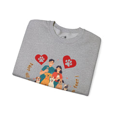 “Not All Family Members Walk on Two Feet” Pet-Loving Graphic Crewneck Sweatshirt