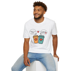 "I love U a Latte" Cute Coffee Pun Tee Couple T-Shirt