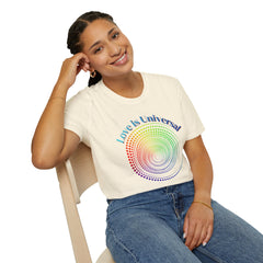 Love Is Universal T-Shirt — Rainbow Spiral Pride Tee