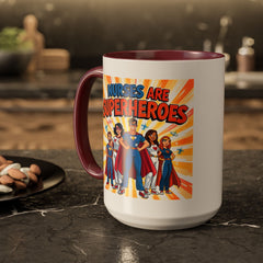Nurses Are Superheroes Coffee Mug M/F — Colorful 11oz/15oz Gift