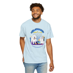 Hanukkah Dog T-Shirt — Cute Menorah & Dreidel Holiday Tee