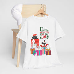 Christmas Cat Gifts T-Shirt — "Dear Santa it Was the Cat" Holiday Tee