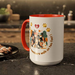 Cat Lover Mug – "Not all family members walk on two feet" Colorful 11oz/15oz Ceramic Mug