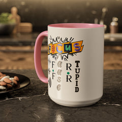 Focus Funny Wordplay Mug — Colorful 11oz/15oz Ceramic Coffee Cup