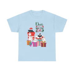 Christmas Cat Gifts T-Shirt — "Dear Santa it Was the Cat" Holiday Tee