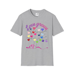 Love Grows Heart Tree T-Shirt — Colorful Heart Family Tee