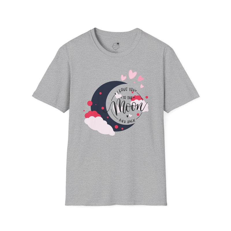 Love You to the Moon T-Shirt – Romantic Moon & Hearts Tee
