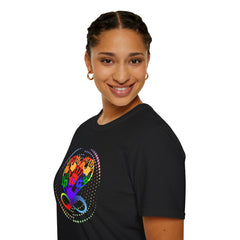 Autism Awareness, Pride Infinity Hands T-Shirt — Rainbow Neurodiversity Support Tee