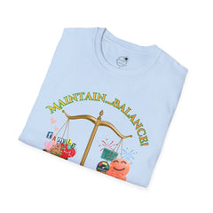 Maintain Balance - Love, Life, Health Equals Happiness Scale Design