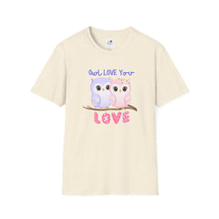 Cute ‘Owl Love You’ Pink & Purple Owls Valentine Tee Shirt